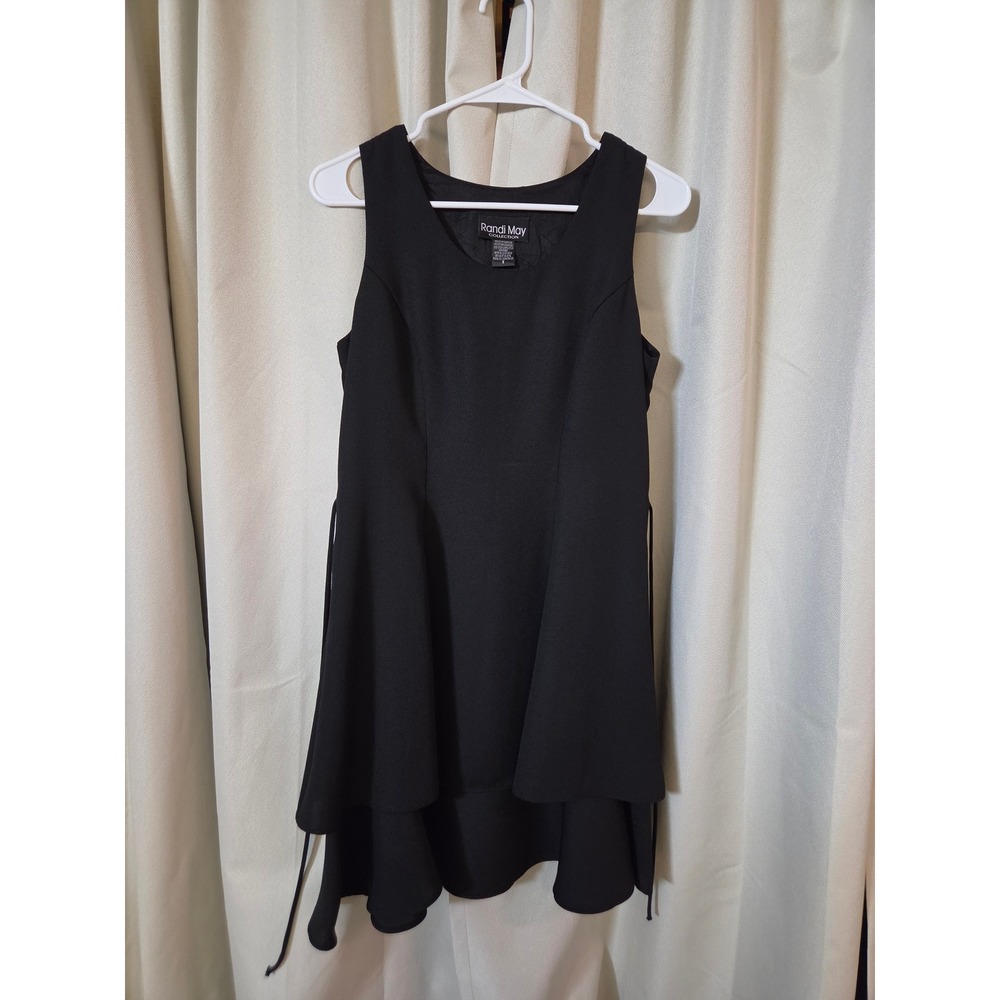 Randi May Collection Black Sleeveless Tiered Layered Dress Size 6 Cocktail LBD